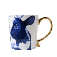 Typisch Hollands Delft blue - Luxury mug - with gold ear. - Cow