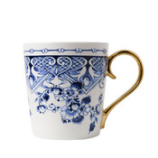 Typisch Hollands Delft blue - Luxury mug - with golden ear. - Floral motif