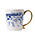 Typisch Hollands Delft blue - Luxury mug - with golden ear. - Floral motif