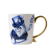 Typisch Hollands Delft blue - Luxury mug - with golden ear. - Cat