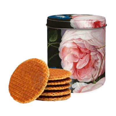 Typisch Hollands Tin stroopwafels - Golden age - Flowers - Heem