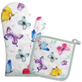 Typisch Hollands Luxury Kitchen Set-2 Pieces (Oven Mitt and Potholder) Butterflies