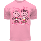 Holland fashion Kids T-shirt -pink/fuchsia Houses Amsterdam