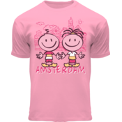 Holland fashion T-Shirt für Kinder -rosa/fuchsia Houses Amsterdam