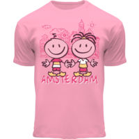 Holland fashion Kids T-shirt -pink/fuchsia Houses Amsterdam