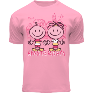 Holland fashion Kids T-shirt -pink/fuchsia Houses Amsterdam