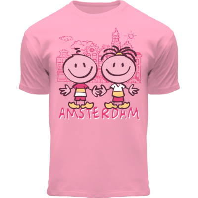 Holland fashion Kids T-shirt -pink/fuchsia Houses Amsterdam