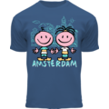 Holland fashion Kids T-shirt Denim blauw  Huisjes Amsterdam