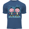 Holland fashion Kinder T-Shirt Jeansblau Häuser Amsterdam