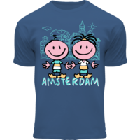 Holland fashion Kids T-shirt Denim blue Houses Amsterdam
