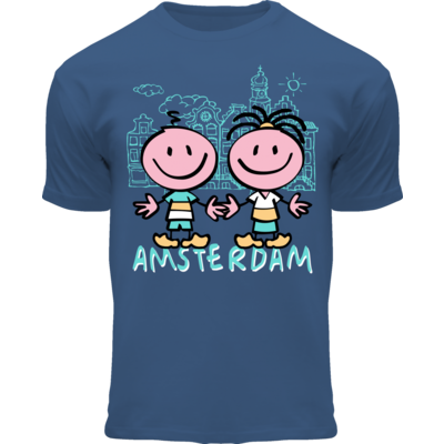 Holland fashion Kids T-shirt Denim blue Houses Amsterdam