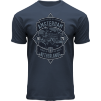 Holland fashion Amsterdam T-Shirt Blue Dusk - Nordamsterdam