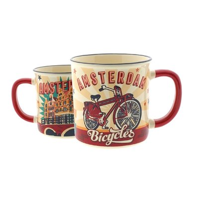 Typisch Hollands Kleiner Becher in Geschenkbox - Vintage Amsterdam gelb