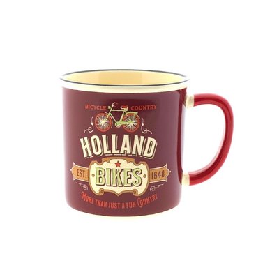 Typisch Hollands Kleine mok in geschenkdoos - Vintage Holland bikes red