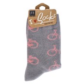 Typisch Hollands Damensocken - Radfahren - (sportliches Grau) Rosa