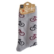 Holland sokken Herensokken - Fietsen - Grijs -(zwarte en rode fietsen)