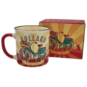 Typisch Hollands Kleine mok in geschenkdoos - Vintage Amsterdam geel