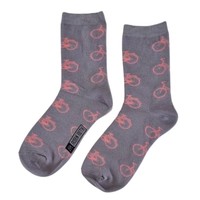 Typisch Hollands Damensocken - Radfahren - (sportliches Grau) Rosa