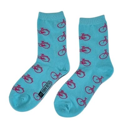 Typisch Hollands Women's Socks - Cycling - (azure blue with pink)