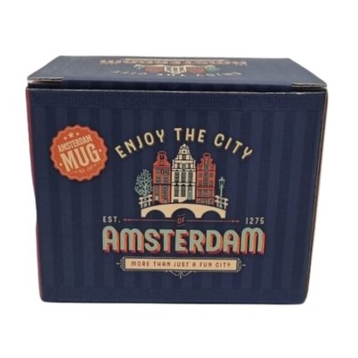 Typisch Hollands Kleine mok in geschenkdoos - Vintage Amsterdam - Huisjes