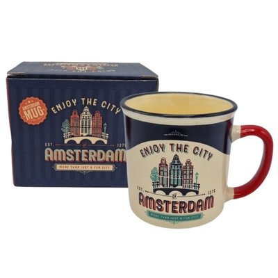 Typisch Hollands Kleiner Becher in Geschenkbox - Vintage Amsterdam - Häuser