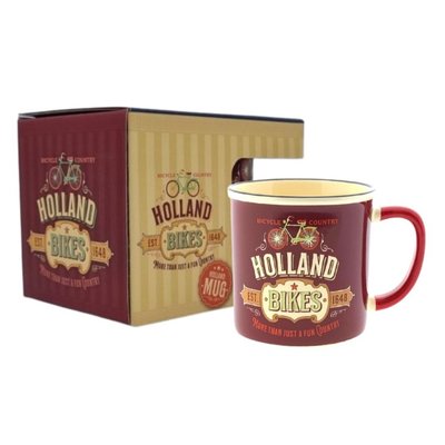 Typisch Hollands Kleine mok in geschenkdoos - Vintage Holland bikes red