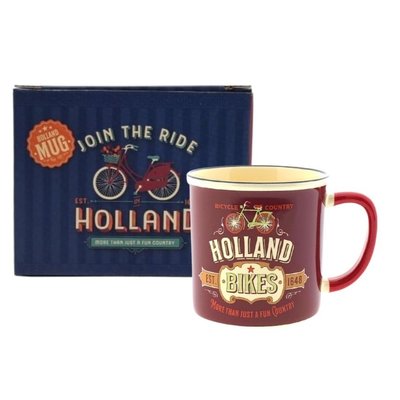 Typisch Hollands Kleine mok in geschenkdoos - Vintage Holland bikes red