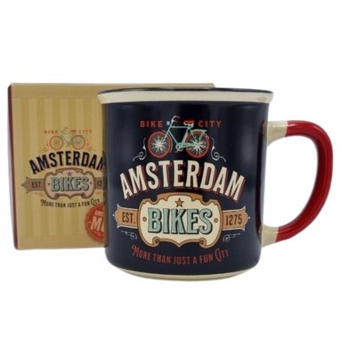 Typisch Hollands Kleine Tasse in Geschenkbox – Vintage Amsterdam – Fahrräder