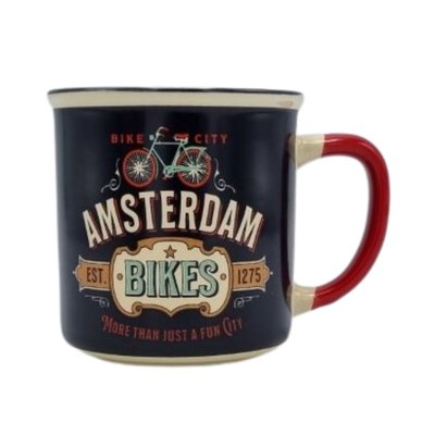 Typisch Hollands Kleine mok in geschenkdoos - Vintage Amsterdam - Bikes