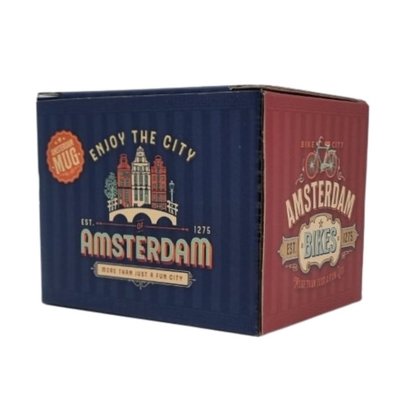 Typisch Hollands Kleine Tasse in Geschenkbox – Vintage Amsterdam – Fahrräder