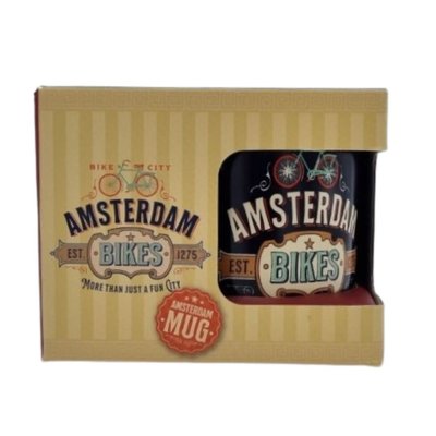 Typisch Hollands Kleine Tasse in Geschenkbox – Vintage Amsterdam – Fahrräder