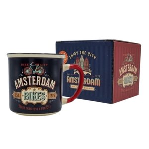 Typisch Hollands Kleine Tasse in Geschenkbox – Vintage Amsterdam – Fahrräder