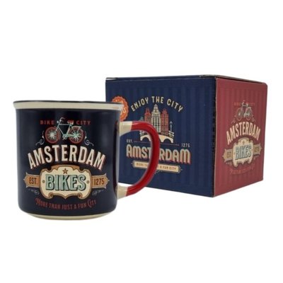Typisch Hollands Kleine Tasse in Geschenkbox – Vintage Amsterdam – Fahrräder