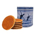 Typisch Hollands Stroopwafels in Delft blue tin Molens