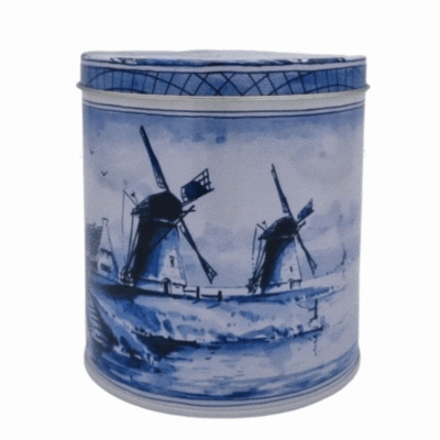 Typisch Hollands Stroopwafels in Delft blue tin Mills