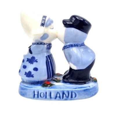 Typisch Hollands Kusspaar Liebe Holland Delfter Blau - 6 cm