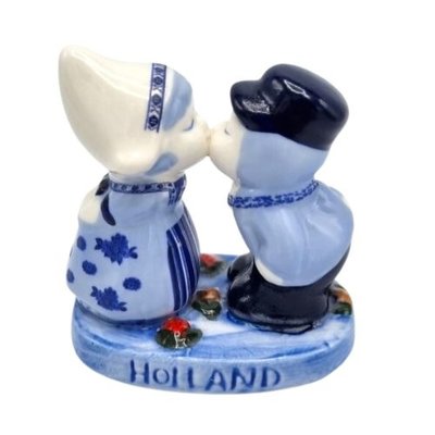 Typisch Hollands Kusspaar Liebe Holland Delfter Blau - 6 cm