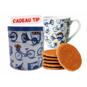 Typisch Hollands Stroopwafels in der Dose & Kaffeebecher - Radfahren