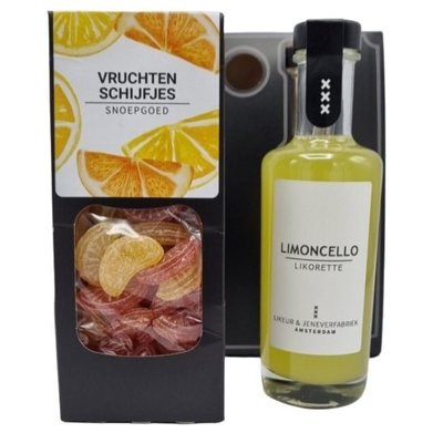 Typisch Hollands Limoncello - Likorette  – Snoep Vruchtenschijfjes geschenkset