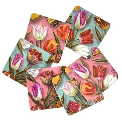 Typisch Hollands Untersetzer mit botanischem Tulpenmotiv (Hübsche Tulpen)