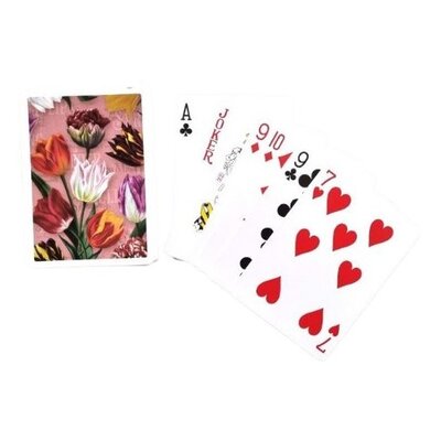 Typisch Hollands Playing cards pretty tulips pink