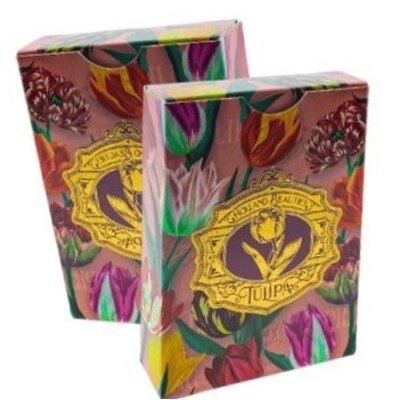 Typisch Hollands Playing cards pretty tulips pink