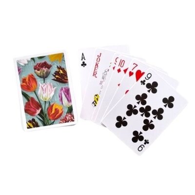 Typisch Hollands Playing cards pretty tulips green