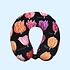 Robin Ruth Fashion Neck Pillow - Tulips - Black