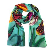 Typisch Hollands Ladies Scarf - Pretty Tulips - Green Tulips