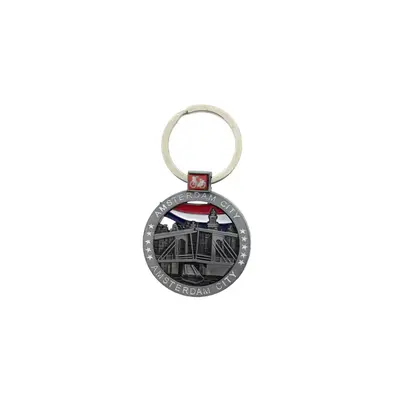 Typisch Hollands Keychain Round Amsterdam tin