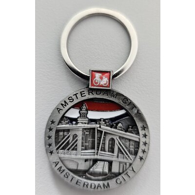 Typisch Hollands Keychain Round Amsterdam tin