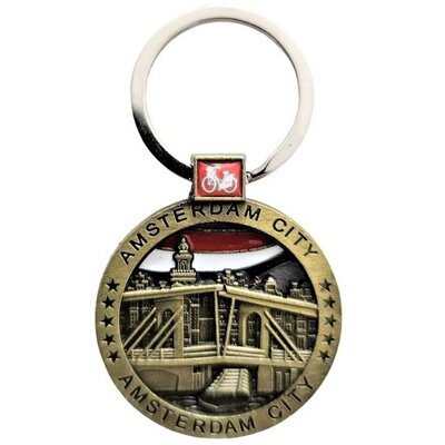 Matix Sleutelhanger Rond Amsterdam brons