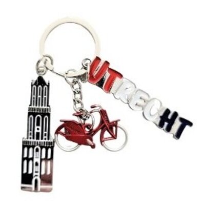 Typisch Hollands Keychain Bicycle - Red - the Dom - Utrecht