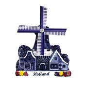 Typisch Hollands Magnet Dorfmühle - Polyprint - Holland - (Delfter Blau)